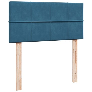 vidaXL Κρεβάτι Boxspring με Στρώμα Σκούρο Μπλε 80 x 200 εκ. Βελούδινο