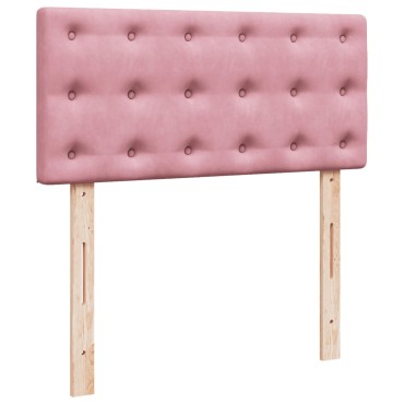 vidaXL Κρεβάτι Boxspring με Στρώμα Ροζ 80 x 200 εκ. Βελούδινο