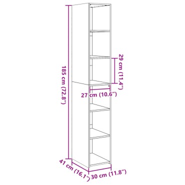 vidaXL Ντουλάπι Καπνιστή δρυς 30x41x185cm από Επεξεργασμένο Ξύλο 1 τεμ.