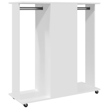 vidaXL Ντουλάπα με Ροδάκια Λευκή 102x38x110cm από Επεξεργασμένο Ξύλο