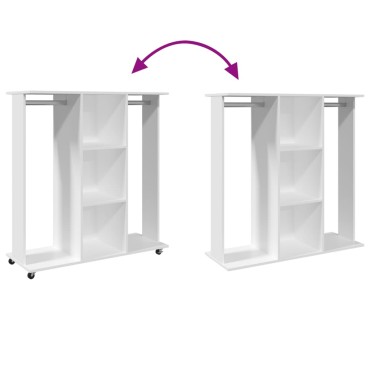 vidaXL Ντουλάπα με Ροδάκια Λευκή 102x38x110cm από Επεξεργασμένο Ξύλο