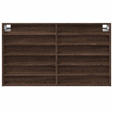 vidaXL Βιτρίνα Καφέ Δρυς 100x8,5x58cm από Επεξεργασμένο Ξύλο