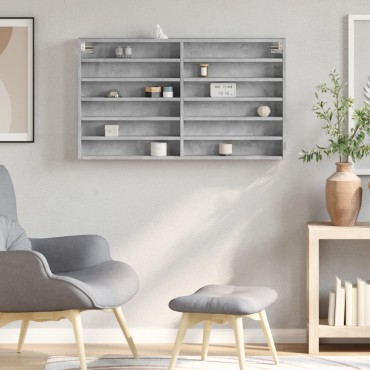 vidaXL Βιτρίνα Γκρι Σκυροδέματος 100x8,5x58cm από Επεξεργασμένο Ξύλο