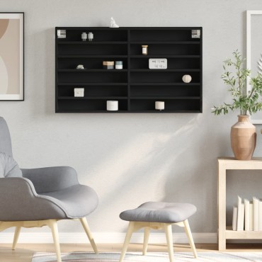 vidaXL Ραφιέρα Μαύρη 100x8,5x58cm από Επεξεργασμένο Ξύλο 1 τεμ.