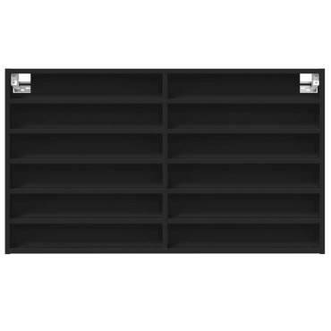 vidaXL Ραφιέρα Μαύρη 100x8,5x58cm από Επεξεργασμένο Ξύλο 1 τεμ.