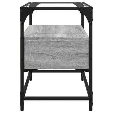 vidaXL Έπιπλο Τηλεόρασης Γυάλ Επιφάνεια Γκρι Sonoma 60x35x51cm Επ Ξύλο