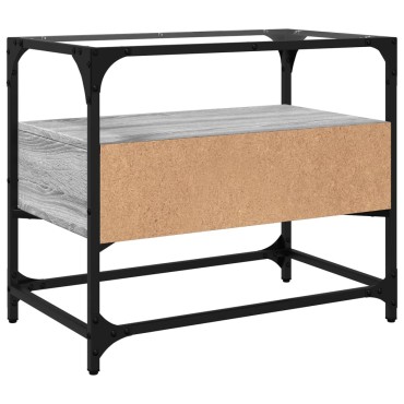 vidaXL Έπιπλο Τηλεόρασης Γυάλ Επιφάνεια Γκρι Sonoma 60x35x51cm Επ Ξύλο