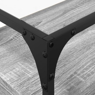 vidaXL Έπιπλο Τηλεόρασης Γυάλ Επιφάνεια Γκρι Sonoma 60x35x51cm Επ Ξύλο