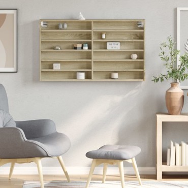 vidaXL Βιτρίνα Χρώμα Sonoma Δρυς 100x8,5x58cm από Επεξεργασμένο Ξύλο