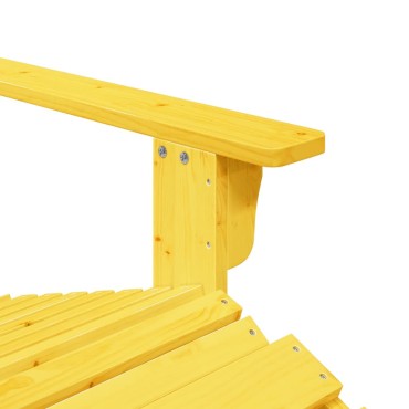 vidaXL Καρέκλα Adirondack με Υποπόδιο Κίτρινο από Ξύλο Ελάτης 50x52cm 1 τεμ.