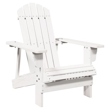 vidaXL Καρέκλα Adirondack Λευκή 69x85x90,5cm από Ξύλο Ελάτης 1 τεμ.