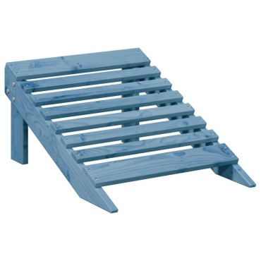 vidaXL Καρέκλα Adirondack με Υποπόδιο Μπλε από Ξύλο Ελάτης 50x52cm 1 τεμ.