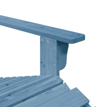 vidaXL Καρέκλα Adirondack με Υποπόδιο Μπλε από Ξύλο Ελάτης 50x52cm 1 τεμ.