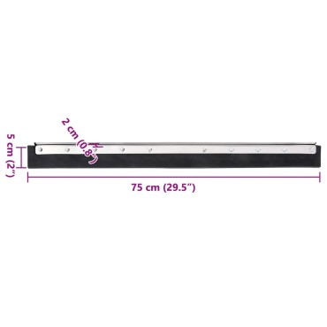 vidaXL Κεφαλές Σκουπίσματος Δαπέδου 5 Τεμ. 75x2x5 εκ Ατσάλι/Καουτσούκ