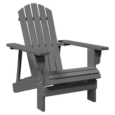 vidaXL Καρέκλα Adirondack Γκρι 69x85x90,5cm από Ξύλο Ελάτης 1 τεμ.