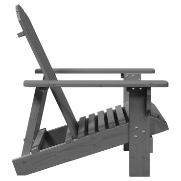 vidaXL Καρέκλα Adirondack Γκρι 69x85x90,5cm από Ξύλο Ελάτης 1 τεμ.