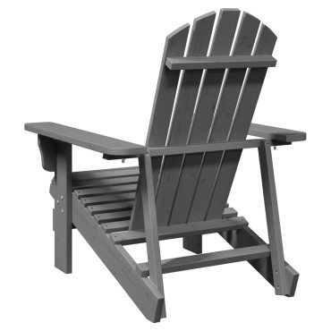 vidaXL Καρέκλα Adirondack Γκρι 69x85x90,5cm από Ξύλο Ελάτης 1 τεμ.