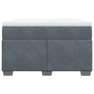 vidaXL Κρεβάτι Boxspring με Στρώμα Σκούρο Γκρι 120x200 εκ. Βελούδινο