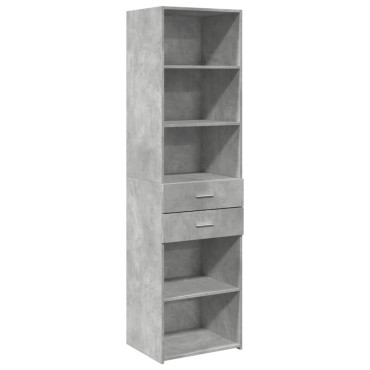 vidaXL Ντουλάπι Γκρι Σκυροδέματος 50x42,5x185cm Επεξεργασμένο Ξύλο 1 τεμ.