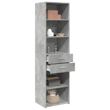 vidaXL Ντουλάπι Γκρι Σκυροδέματος 50x42,5x185cm Επεξεργασμένο Ξύλο 1 τεμ.