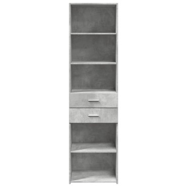 vidaXL Ντουλάπι Γκρι Σκυροδέματος 50x42,5x185cm Επεξεργασμένο Ξύλο 1 τεμ.