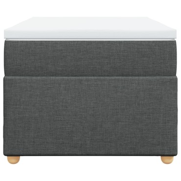 vidaXL Κρεβάτι Boxspring με Στρώμα Σκούρο Γκρι 90x200 εκ. Υφασμάτινο