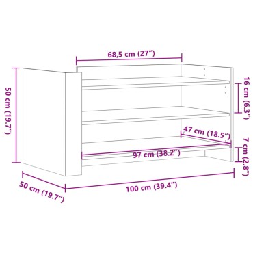 vidaXL Τραπεζάκι Σαλονιού Λευκό 100x50x50cm Επεξεργασμένο Ξύλο 1 τεμ.