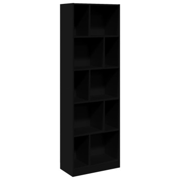 vidaXL Βιβλιοθήκη Μαύρη 57x28,5x174cm από Επεξεργασμένο Ξύλο 1 τεμ.