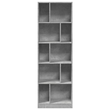 vidaXL Βιβλιοθήκη Γκρι Σκυροδέματος 57x28,5x174cm Επεξεργ. Ξύλο 1 τεμ.