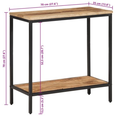 vidaXL Τραπέζι Κονσόλα 70x35x70cm από Μασίφ Ακατέργαστο Ξύλο Μάνγκο 1 τεμ.