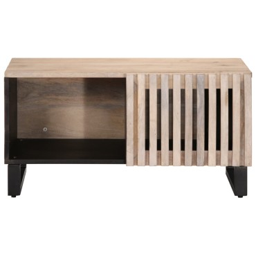 vidaXL Τραπεζάκι Σαλονιού Λευκό 80x51x40cm από Μασίφ Ξύλο Μάνγκο 1 τεμ.