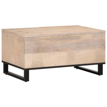 vidaXL Τραπεζάκι Σαλονιού Λευκό 80x51x40cm από Μασίφ Ξύλο Μάνγκο 1 τεμ.