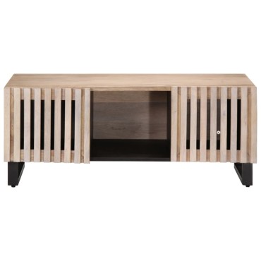 vidaXL Τραπεζάκι Σαλονιού Λευκό 100x55x40cm από Μασίφ Ξύλο Μάνγκο 1 τεμ.