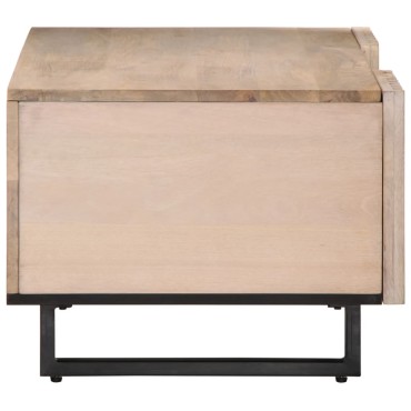 vidaXL Τραπεζάκι Σαλονιού Λευκό 100x55x40cm από Μασίφ Ξύλο Μάνγκο 1 τεμ.