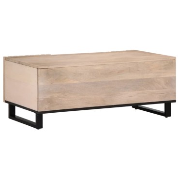 vidaXL Τραπεζάκι Σαλονιού Λευκό 100x55x40cm από Μασίφ Ξύλο Μάνγκο 1 τεμ.