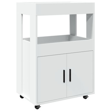 vidaXL Τρόλεϊ Μπαρ Λευκό 60x39,5x89cm Επεξ. Ξύλο 1 τεμ.