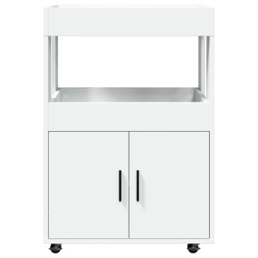 vidaXL Τρόλεϊ Μπαρ Λευκό 60x39,5x89cm Επεξ. Ξύλο 1 τεμ.