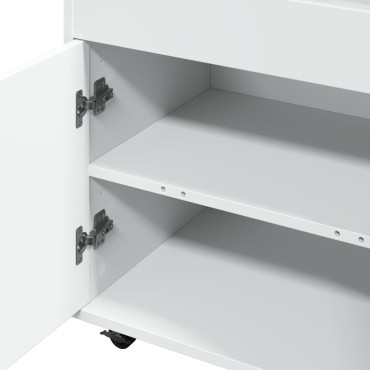 vidaXL Τρόλεϊ Μπαρ Λευκό 60x39,5x89cm Επεξ. Ξύλο 1 τεμ.