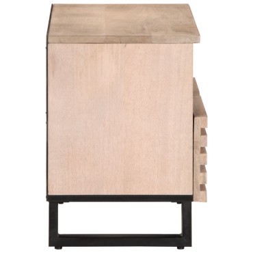 vidaXL Έπιπλο Τηλεόρασης Λευκό 70x34x46cm από Μασίφ Ξύλο Μάνγκο 1 τεμ.