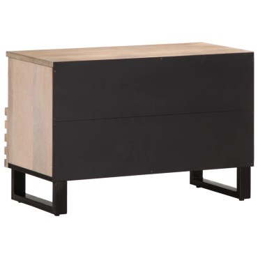 vidaXL Έπιπλο Τηλεόρασης Λευκό 70x34x46cm από Μασίφ Ξύλο Μάνγκο 1 τεμ.