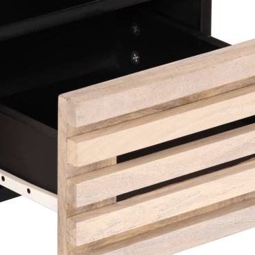 vidaXL Έπιπλο Τηλεόρασης Λευκό 70x34x46cm από Μασίφ Ξύλο Μάνγκο 1 τεμ.