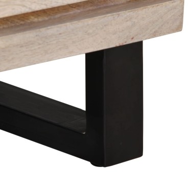 vidaXL Έπιπλο Τηλεόρασης Λευκό 70x34x46cm από Μασίφ Ξύλο Μάνγκο 1 τεμ.