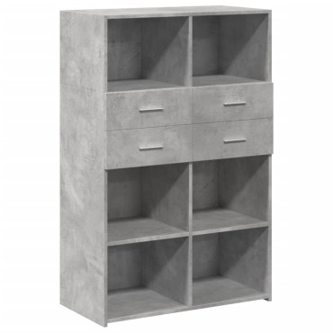vidaXL Ντουλάπι Γκρι Σκυροδέματος 80x42,5x124cm Επεξεργασμένο Ξύλο 1 τεμ.