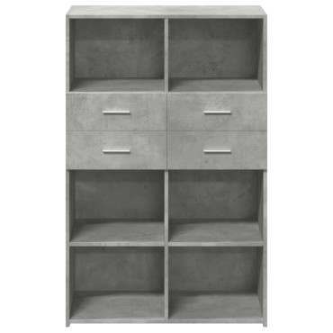 vidaXL Ντουλάπι Γκρι Σκυροδέματος 80x42,5x124cm Επεξεργασμένο Ξύλο 1 τεμ.
