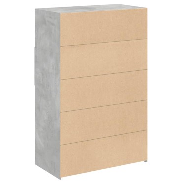 vidaXL Ντουλάπι Γκρι Σκυροδέματος 80x42,5x124cm Επεξεργασμένο Ξύλο 1 τεμ.
