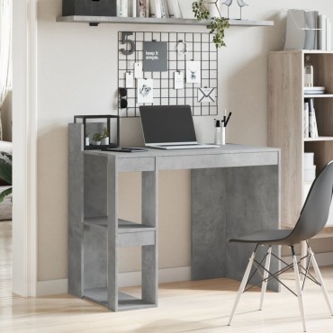 vidaXL Γραφείο Γκρι Σκυρ. 103,5x56,5x94cm από Επεξεργασμένο Ξύλο 1 τεμ.