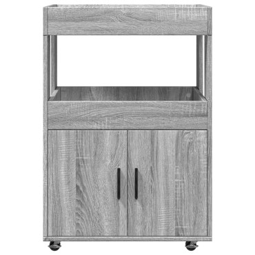 vidaXL Τρόλεϊ Μπαρ Γκρι Sonoma 60x39,5x89cm Επεξ. Ξύλο 1 τεμ.