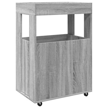 vidaXL Τρόλεϊ Μπαρ Γκρι Sonoma 60x39,5x89cm Επεξ. Ξύλο 1 τεμ.