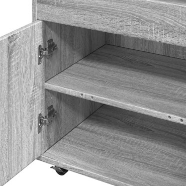 vidaXL Τρόλεϊ Μπαρ Γκρι Sonoma 60x39,5x89cm Επεξ. Ξύλο 1 τεμ.