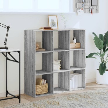 vidaXL Βιβλιοθήκη Γκρι Sonoma 102x32x102cm από Επεξεργασμένο Ξύλο 1 τεμ.